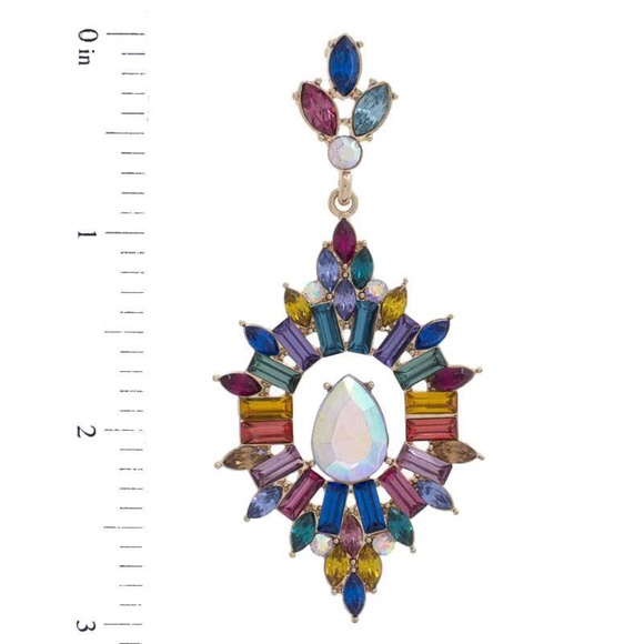 Rhinestone Dangle Earring - Picture 2 of 2